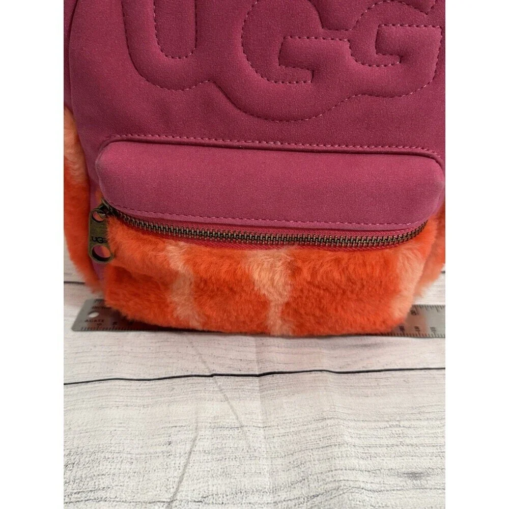 UGG Dannie II Mini Sheepskin Zebra Backback FUCHSIA